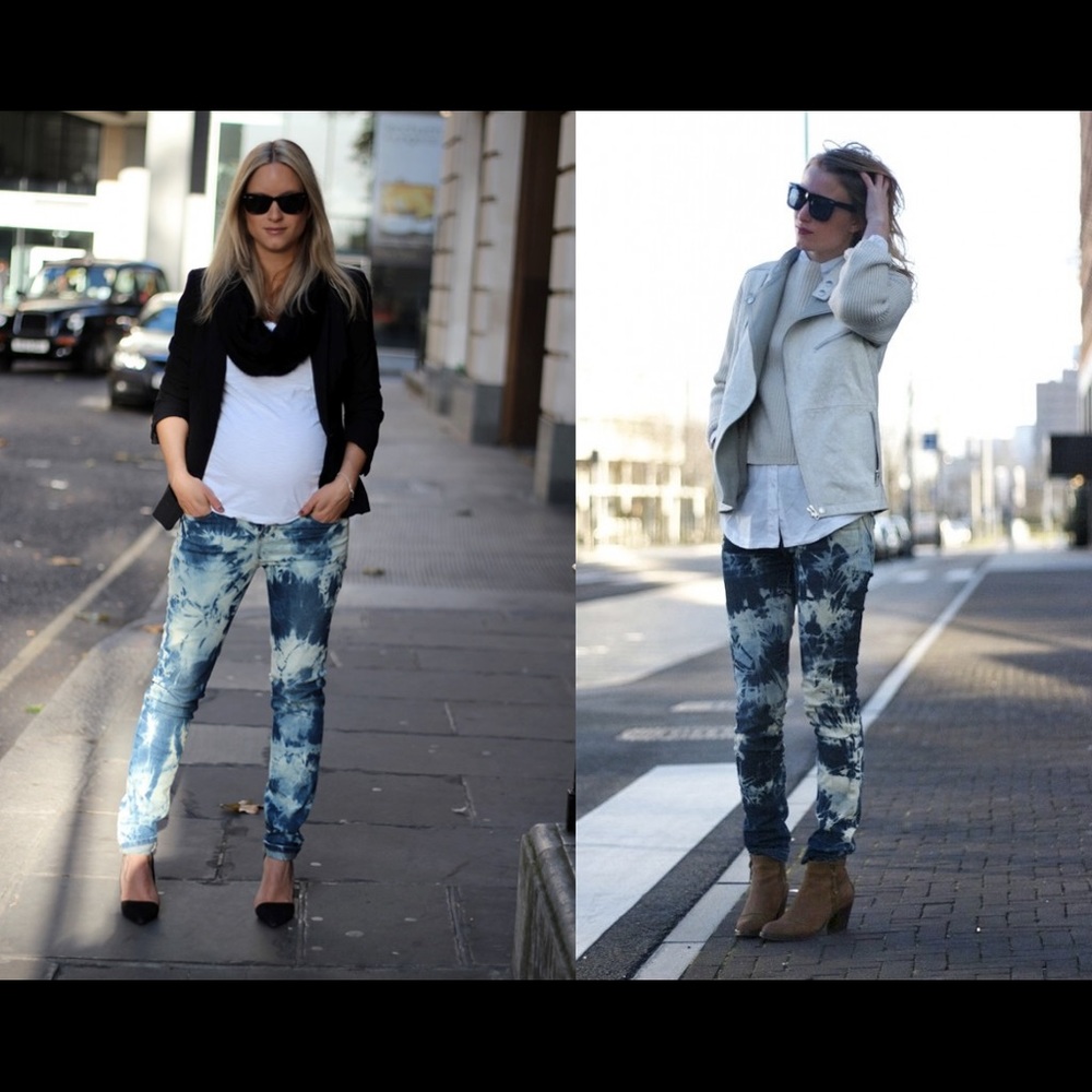 Tie Dye Stone Washed Skinny Jeans